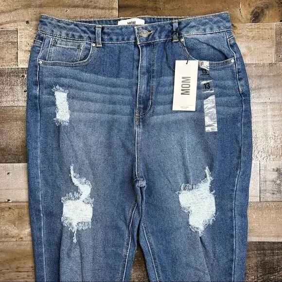 Refuge Distressed Baggy Mom Jeans Size 13 Grunge 90s Y2K Vintage-Inspired Denim - Picture 4 of 14